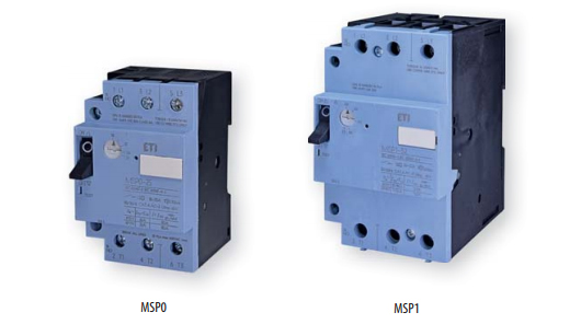 Автоматические выключатели защиты двигателей ETI: MSP0 и MSP1